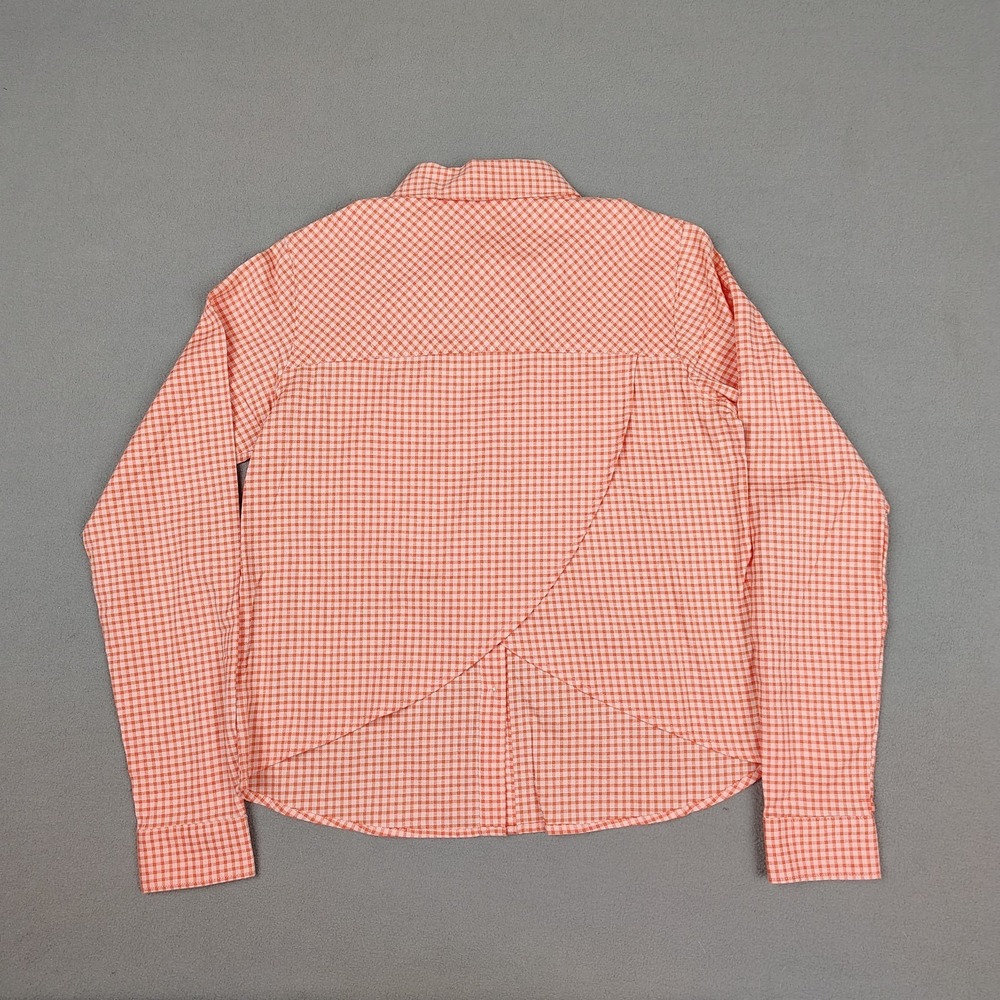 New Mountain Hardware Hiking Long Sleeve Shirt Women XS Coral Gingham Check $85 - Picture 8 of 11